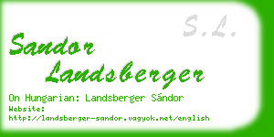 sandor landsberger business card